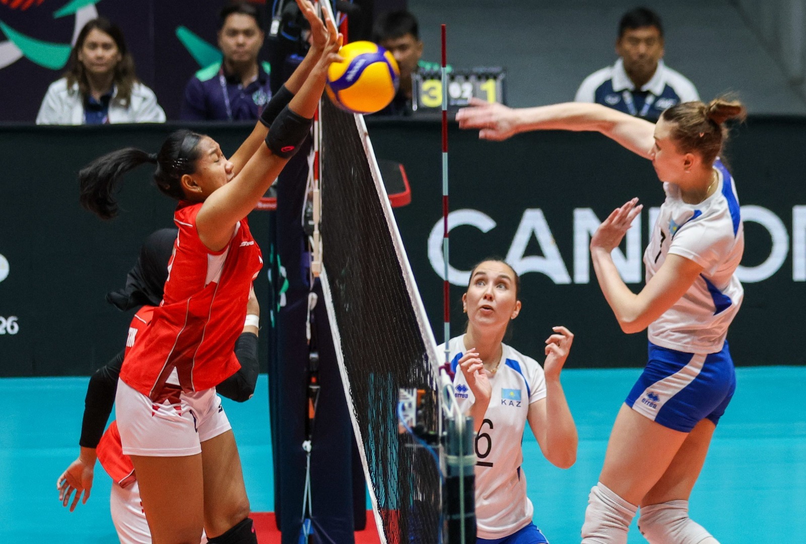 Timnas voli putri Indonesia kalah 0-3 dari Kazakstan di AVC Cup 2026, Candon City, Filipina.